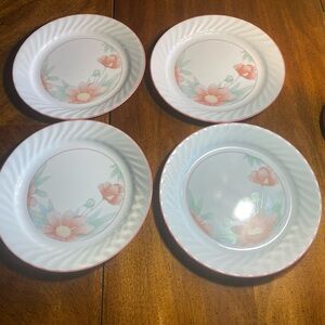4 Corelle Peony Dinner Plates 10.25”